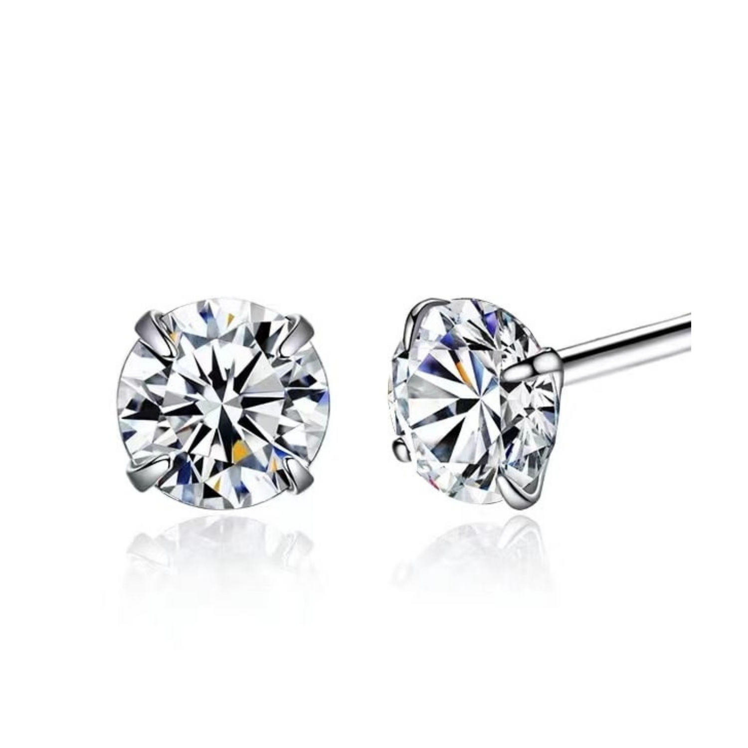 Solitaire Studs - Moissanite Diamond