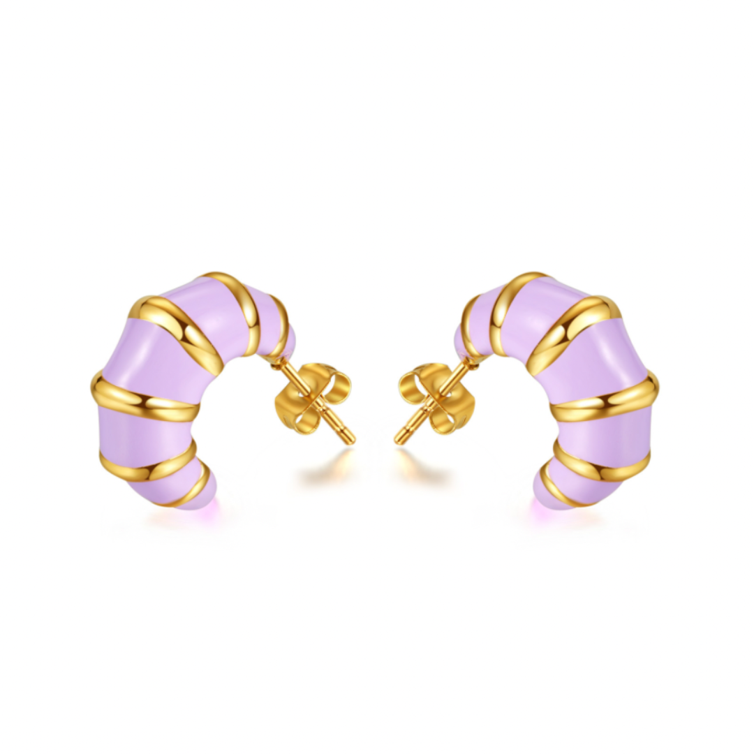 Croissant Earrings Lilac