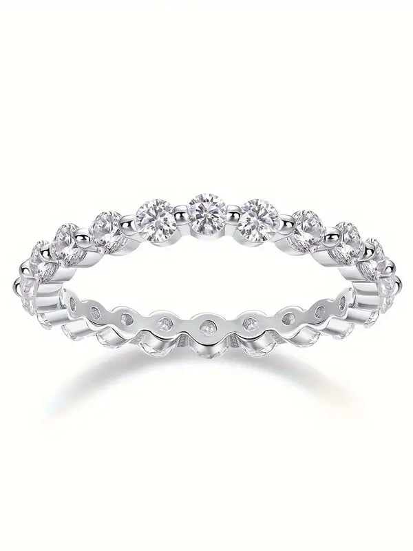 Bubble Stacking Ring - Moissanite Diamond