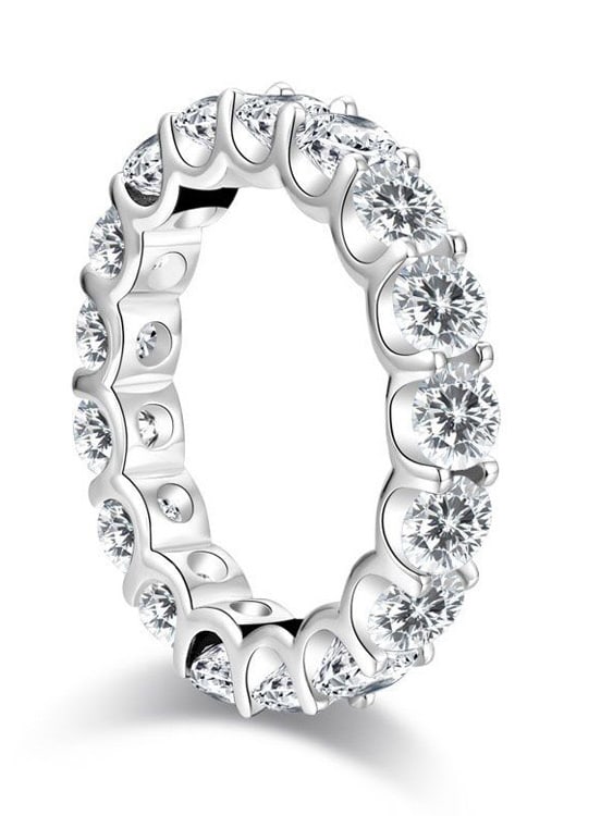 Angelina Eternity Ring - Moissanite Diamond