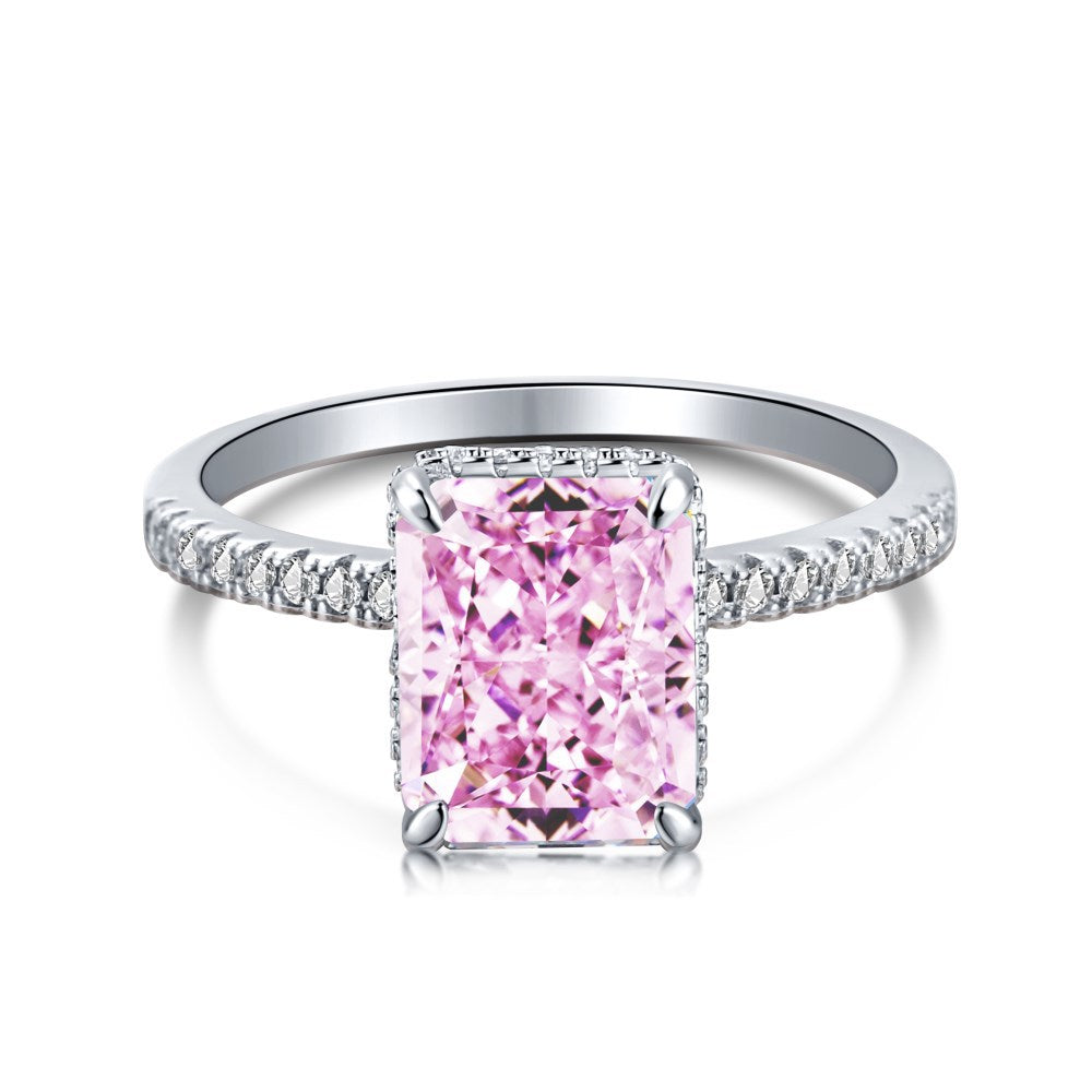 Allegra Pavé Ring - Pink Lab Diamond