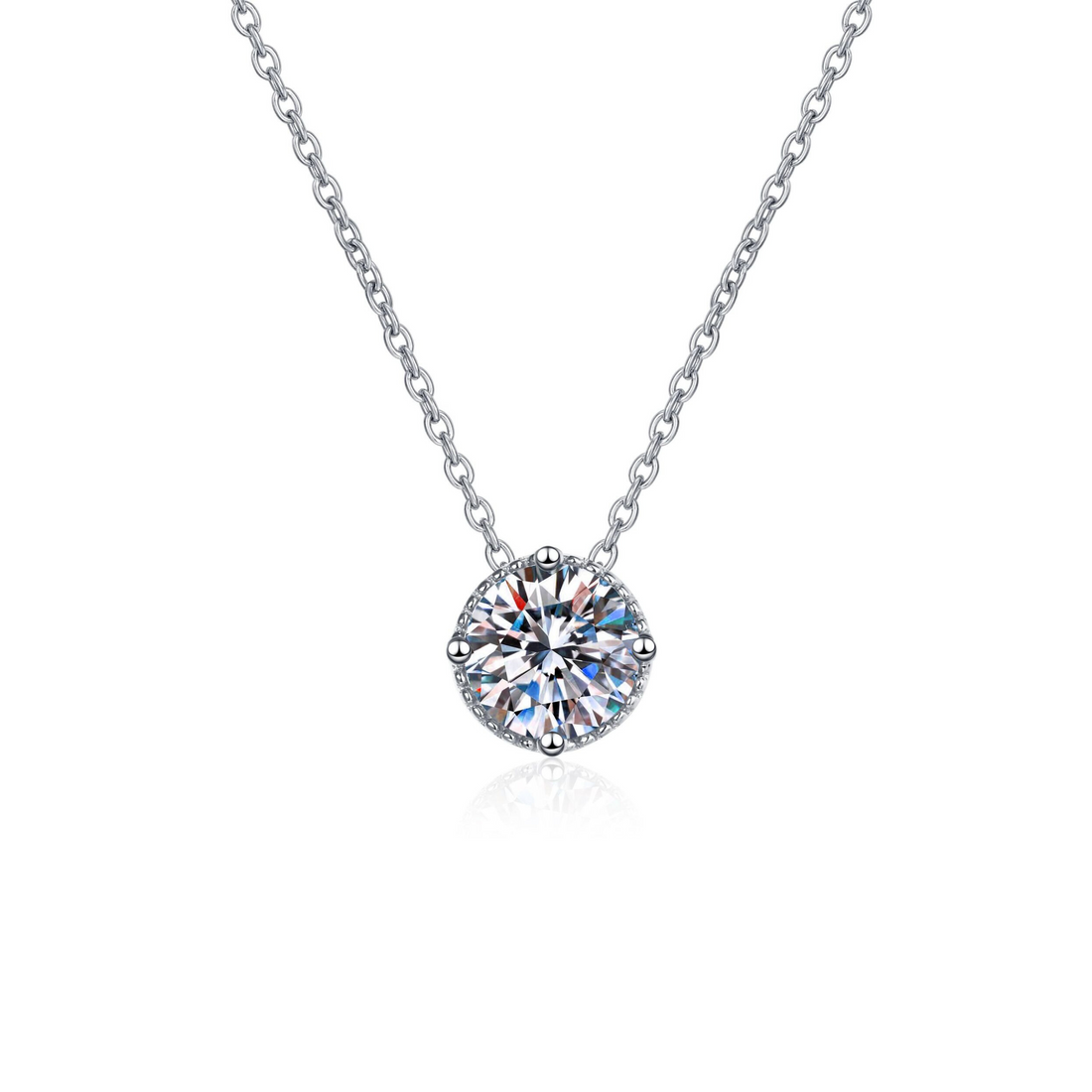 1 Carat Solitaire Necklace - Moissanite Diamond